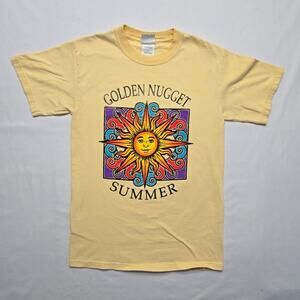 Vintage Golden Nugget Summer Shirt Sun Graphic Yellow Small Tee 90s